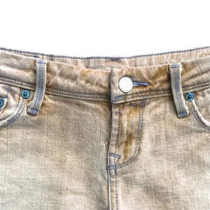 Pantalones Cortos de Lona Vaquera Lavada para Hombre, Cintura Media, Cierre de Botones, Casuales, Transpirables, Tejido Liso - Product Image 6