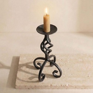 Support de bougie en fer Candle Bloom, 9 pouces de haut, avec base torsadée, décoration d'intérieur, support de bougie en métal - Product Image 2