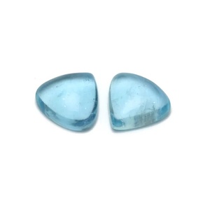 Venta al por mayor de piedras preciosas de aguamarina natural en forma de trillón, cabujones de aguamarina sueltos para la fabricación de joyería, lote al por mayor. - Product Image 1