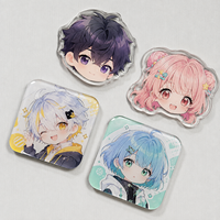 Aimants de réfrigérateur en acrylique avec logo personnalisé, cadeaux promotionnels avec impressions de dessins animés/anime et finition époxy