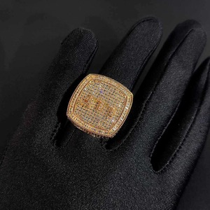 Bague de luxe Hip Hop en or et argent avec moissanite, bague élégante en diamant pour les marques streetwear, la mode célébrité et les accessoires de fête - Product Image 4