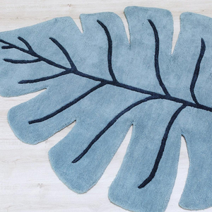 Alfombra Infantil con Forma de Hoja de Monstera, Alfombra de Lana Hecha a Mano para Cuarto de Niños, Alfombra Botánica para Sala de Juegos, Alfombra Decorativa Suave para el Suelo - Product Image 3