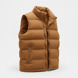 Custom <b>Lightweight</b> Breathable Casual Spring Puffer Vest Warm Bubble Packable Sleeveless <b>Jacket</b> Plus Size Men's Polyester Suits - Product Image 3