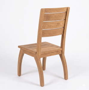 Chaise de salle à manger d'extérieur de luxe en teck massif, durable, résistante aux intempéries, moderne, sans accoudoirs, pour jardin, patio et cour. - Product Image 5
