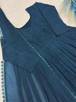 Ensemble de robe et dupatta en soie Georgette brodée, tissée à la main, réversible et extensible, de qualité supérieure, pour femme, style ethnique traditionnel