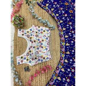 Belle broderie de fil multicolore travail soirée porter Lehenga Choli - Product Image 2