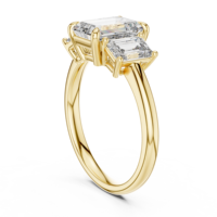 Anillos de Compromiso Sofisticados con Diamantes Cultivados en Laboratorio con Corte Esmeralda, Chapados en Oro, Lujo Sostenible para Novias Éticas, Personalizados y Finos
