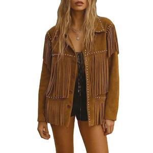 Blouson en cuir pour femme, conception OEM personnalisée, faible MOQ, rembourrage en coton respirant, séchage rapide, prix raisonnable, en vente - Product Image 1