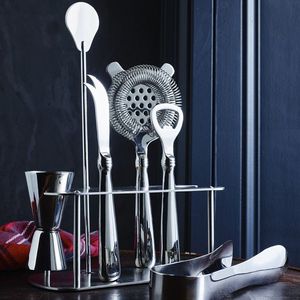 Ensemble d'outils de barman de luxe en métal : Shaker à cocktails, doseur, passoire, pilon, cuillère, ouvre-bouteille – Accessoires de bar pour la maison et les restaurants - Product Image 5