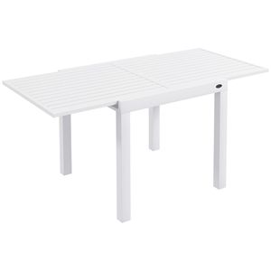 Tavolo da Patio Bianco Leggero ed Espandibile per 4-6 Persone, Moderno Tavolo da Pranzo per Esterni su Giardino, Prato, Balcone, Terrazza con Telaio in Alluminio - Product Image 1