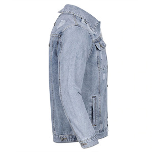 Veste en jean pour femme de haute qualité, décontractée, avec capuche, bleue, en coton respirant, rayée et matelassée - Product Image 3