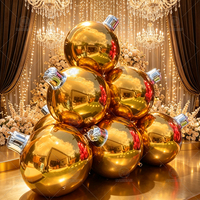 Grandes boules miroir gonflables, ampoules de Noël holographiques, ballons brillants géants en PVC, sphères gonflables miroir pour la décoration