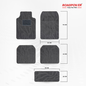 ROADPOWER (RP-MAT-188) Universal 5-Piece Premium Carpet Car <b>Floor</b> Mats For Front And Rear <b>Seats</b> Protects Vehicle From Dirt - Product Image 6