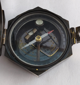 <b>Antique</b> Surveyor <b>Compass</b> with Sighting Arm and Mirror Navigation <b>Compass</b> Professional Land Survey <b>Compass</b> Explorer Instrument - Product Image 5