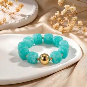 Womens Colorful Acrylic & <b>Resin</b> Bead Beach Vacation Heart-Shape Statement Bracelet <b>Resin</b> <b>Crafts</b> - Product Image 4