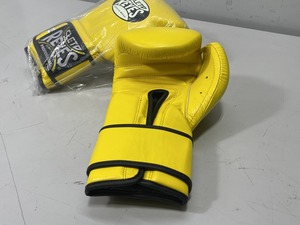 Gants de boxe professionnels de qualité supérieure en cuir jaune avec fermeture auto-agrippante, pour entraînement adulte, doigts entièrement couverts - Product Image 2