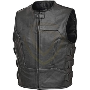 <b>Motorcycle</b> Casual Leather Vest Winter Plaid Waterproof Windproof Breathable Custom Design for Men Leather Vest - Product Image 1