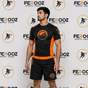 Conjunto de Rashguard Personalizado para Hombre, Color Negro y Verde, Manga Corta, Secado Rápido, Poliéster, Ropa Deportiva para Adultos - Product Image 6
