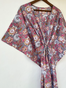 Vestido Kaftan Casual de Verano sin Mangas con Estampado Floral Tropical Digital, de Algodón, para Mujer, Islas del Pacífico Asiático - Product Image 2