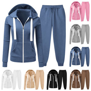 Conjunto de sudadera con capucha y pantalones deportivos para mujer, color marrón, informal, de punto, de manga larga, para otoño - Product Image 6