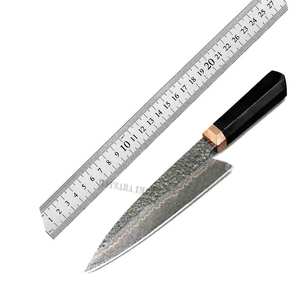 Couteau de chef japonais artisanal en cuivre damas, style Kiritsuke, avec étui en cuir, manche en bois personnalisable, couteau de cuisine - Product Image 6