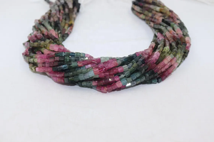 Cuentas de Turmalina Natural Multicolor en Forma de Caja Lisa de 5 mm, 14 Pulgadas, Cuentas en Forma de Cubo Liso para Fabricación de Joyas, Cuentas al por Mayor - Product Image 3