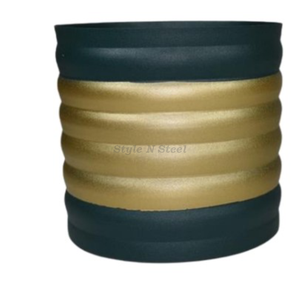 Macetero Moderno y Clásico para Interiores y Exteriores, Recubierto con Polvo de Hierro Dorado Verde, Duradero, Multiusos, con Drenaje - Product Image 1