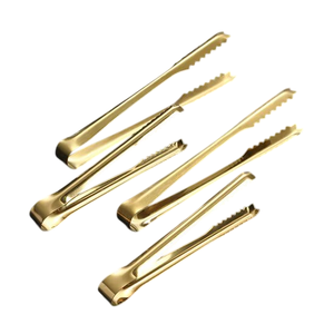 Pinzas para Cubitos de Hielo de Acero Inoxidable con Diseño Elegante y Baño de Oro Antiguo, Pinzas para Cubitos de Hielo de Acero Inoxidable de Alta Calidad - Product Image 2