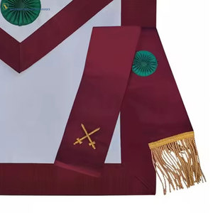 Tablier de cérémonie maçonnique de qualité supérieure, brodé, accessoire cérémoniel avec une finition artisanale raffinée et élégante - Product Image 4