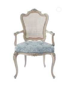 Silla de Boda de Estilo Francés Moderno y Lujoso, Estructura de Madera Maciza, Tela Blanca y Azul, Muebles para Sala de Estar Interior de Hotel - Product Image 4