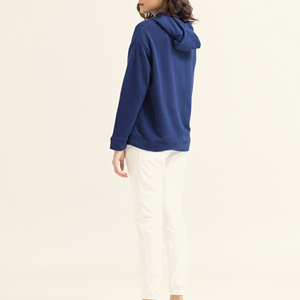 Sudadera con Capucha Estilo Universitario Azul Marino para Mujer, con Estampado de Letras y Números, de Algodón, Oversize, para Otoño e Invierno - Product Image 6