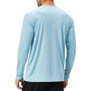 Camiseta de natación de manga larga color azul claro de alto rendimiento para hombre, UPF 50+, de secado rápido, transpirable y deportiva. - Product Image 2