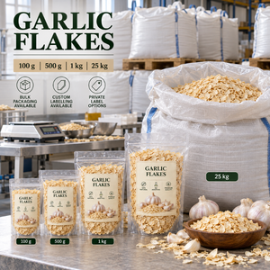 Flocons d'ail déshydratés naturels |   Ail séché de qualité supérieure pour la transformation alimentaire, assaisonnement, vente en gros, emballage en vrac et approvisionnement à l'exportation - Product Image 4