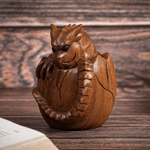 Statue de dragon en bois de luxe sculptée, figurine décorative chinoise en bois, statue de dragon en bois OEM pour les détaillants - Product Image 1