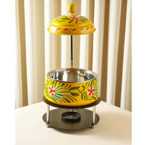 Designer Metal Round Chafing Dish Enamel Print Food Warmer <b>Buffet</b> Chaffing Dish With Lid & Stand For Wedding Hotels Supplies - Product Image 5
