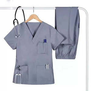 Blusa de uniforme médico unisex de manga corta, tejida, con diseños médicos, estilo jogger, talla grande, blanca, para enfermería hospitalaria, con detección de agujas - Product Image 4
