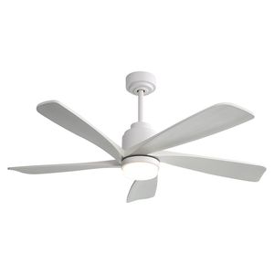 Ventilatore da Soffitto Moderno da 52 Pollici con Luce LED Dimmerabile e Telecomando Intelligente, 5 Pale in Legno Massello, Motore DC Reversibile - Product Image 2