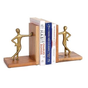 Sujetalibros de Madera con Figura Humana Moderna, Artesanía Bohemia, Decoración para Escritorio/Estante, para Hogar, Oficina, Biblioteca, Escuela - Product Image 4