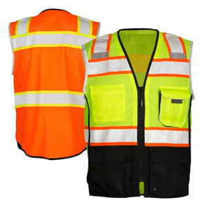 Safety Wear Men's Hi-Viz Reflective Tape <b>Jackets</b> Workwear Security High Visibility Zipper Vest <b>Jackets</b> For <b>Worker</b> - Product Image 6