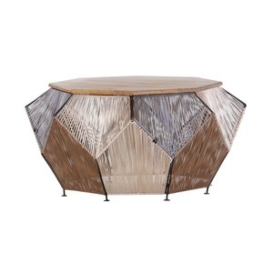 Mesa de Centro de Metal de Lujo Contemporánea con Diseño de Marco Abierto y Cuerpo con Recubrimiento en Polvo de Larga Duración - Product Image 4