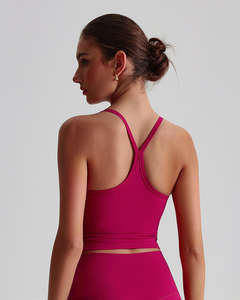 Camiseta sin mangas acanalada de mezcla de elastano de alta calidad para mujer – Top casual ajustado - Product Image 2