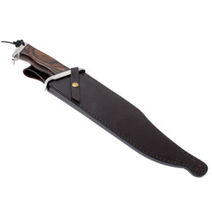 Couteau Bowie en acier inoxydable, manche en bois, lame pleine longueur, équipement de camping, de chasse, de bushcraft, de survie en plein air, utilitaire - Product Image 4