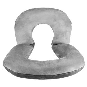 Cuscino da Lettura a Forma di U di Grandi Dimensioni, Morbido Cuscino in Velluto Lavorato a Maglia, Lavabile, Comodo per la Posizione Seduta - Product Image 1