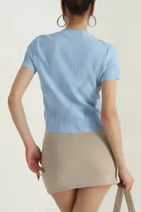 El Mejor Top Corto para Mujer 2023, El Diseño Más Nuevo, Top Corto para Mujer, Estilo de Manga Corta, Camiseta Corta Informal para Mujer - Product Image 5