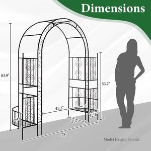 Recinzione Nera a Doppio Arco per Cortile 78x23x83.9cm - Product Image 5