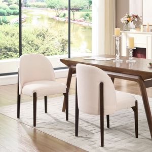 Set di 2 Sedie da Pranzo in Stile Moderno Rustico in Legno con Rivestimento in Tessuto per Sala da Pranzo e Cucina - Product Image 5