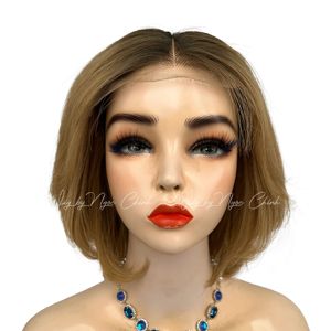 วิกผมตรงสี HD บางๆเรกี่ยมี่วิกผมฟอกสีแบบผูกเงื่อนปิดตัวคนสไตล์เด็กเวียดนาม - Product Image 6