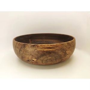 Bol en bois naturel artisanal, bol rustique pour servir la salade, vaisselle écologique pour la cuisine et la salle à manger, bol décoratif en bois - Product Image 1