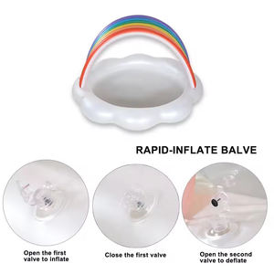 Arc-en-ciel enfants carré PVC piscine <span class=keywords><strong>gonflable</strong></span> <span class=keywords><strong>petite</strong></span> <span class=keywords><strong>baignoire</strong></span> pour bébé eau jouer parasol natation balle piscine outils accessoires - Product Image 3
