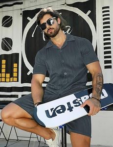Men Summer <b>Knitted</b> Embroidered 100% Cotton Quick Dry Short Sleeve Custom Logo Joggers Suits <b>Set</b> Shirt and Short <b>Set</b> - Product Image 5